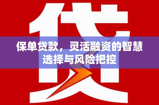 遂宁保单贷款，灵活融资的智慧选择与风险把控