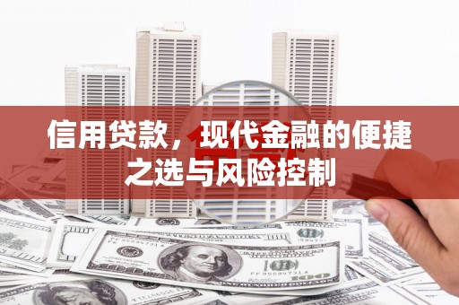 邛崃信用贷款，现代金融的便捷之选与风险控制
