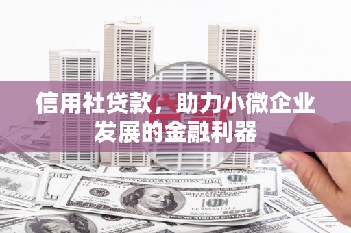 江西信用社贷款，助力小微企业发展的金融利器