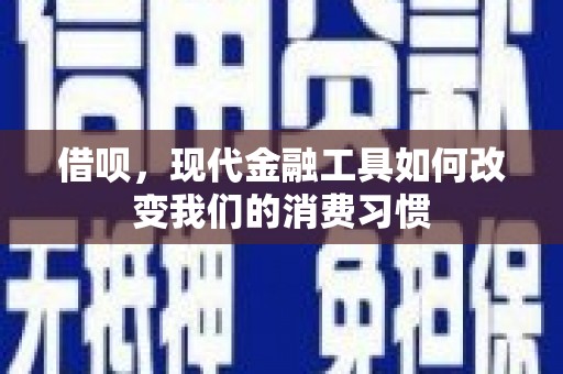 赵县借呗，现代金融工具如何改变我们的消费习惯