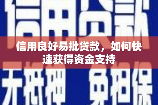 青羊信用良好易批贷款，如何快速获得资金支持